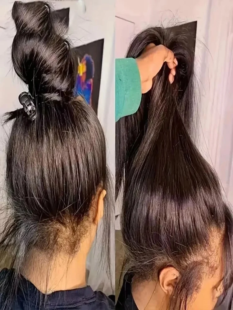 

210 Density 360 Full Lace Wig Human Hair 40Inch bone Straight HD Lace Frontal Wig For Black Women Brazilian Remy Human Hair Wigs