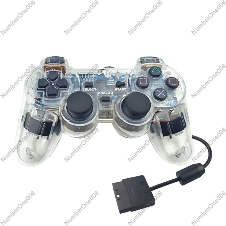 Xinyueda PS2 Double Vibration Transparent Color  Color Handle Ps2 Transparent Handle PS2 Wired Handle