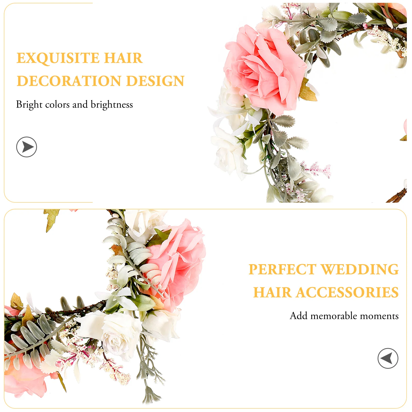 

Silk Flower Headband Bridal Hair Accessories Garland Beach Wedding Bridesmaids Pink Baby Floral Crown Charm Holiday