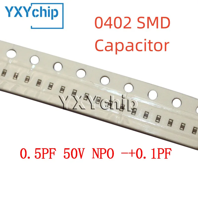 100ชิ้นชิป SMD ตัวเก็บประจุเซรามิกหลายชั้น0.5PF 50V NPO -+ 0.1PF 0402