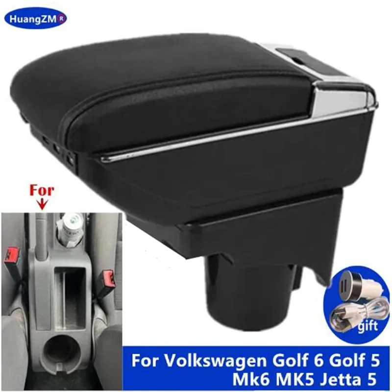 Für Volkswagen Golf 6 Armlehnenbox Für VW Golf 6 Golf 5 Mk6 MK5 Jetta 5 Auto-Armlehne Für VW Sagitar Aufbewahrungsbox Innenraum-Nachrüstung