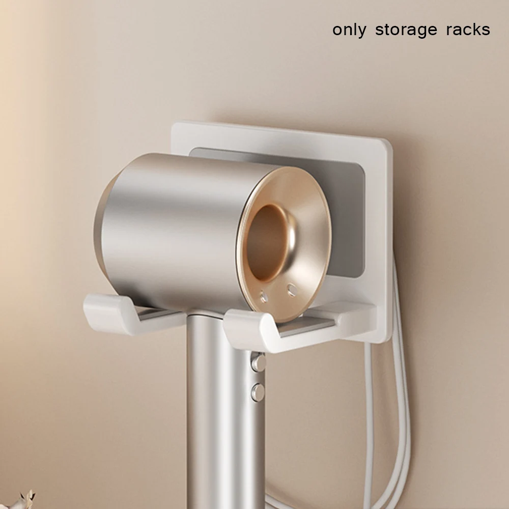 Aluminum Hair Dryer Holder Wall Mounted Self Adhesive No Drill Hairdryer Rack for Dyson Punch Free Bathroom Storage Organizer