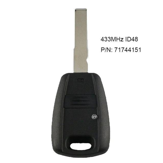 KEYECU Replacement Remote Head Key Fob 1 Button SIP22 434MHz ID48 Chip for Fiat Doblo Albea Palio Punto Blue/Black P/N: 71744151