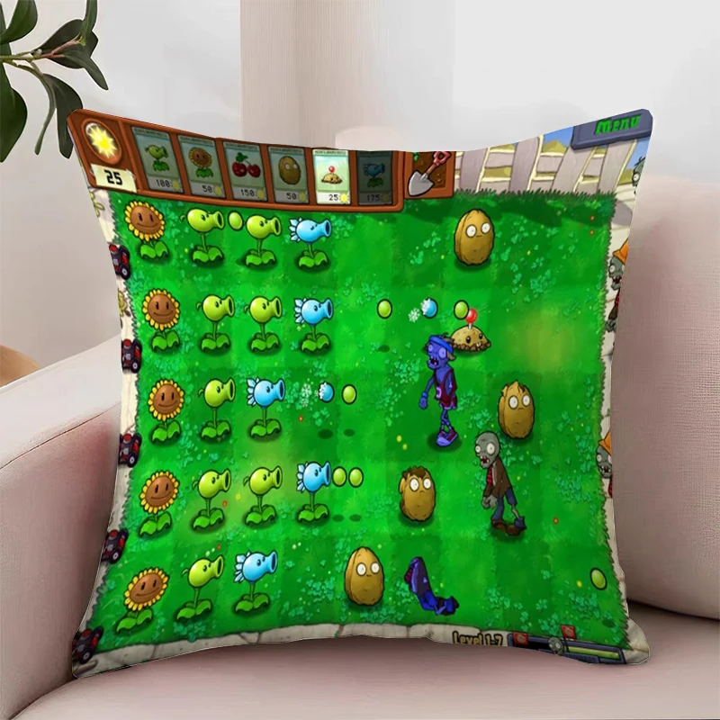 P-Plants Vs. Zombies Game Decorative Pillowcase 40x40 Pillowcases for Pillows 45x45 Cushions Cover for Pillow Home Decor Cushion