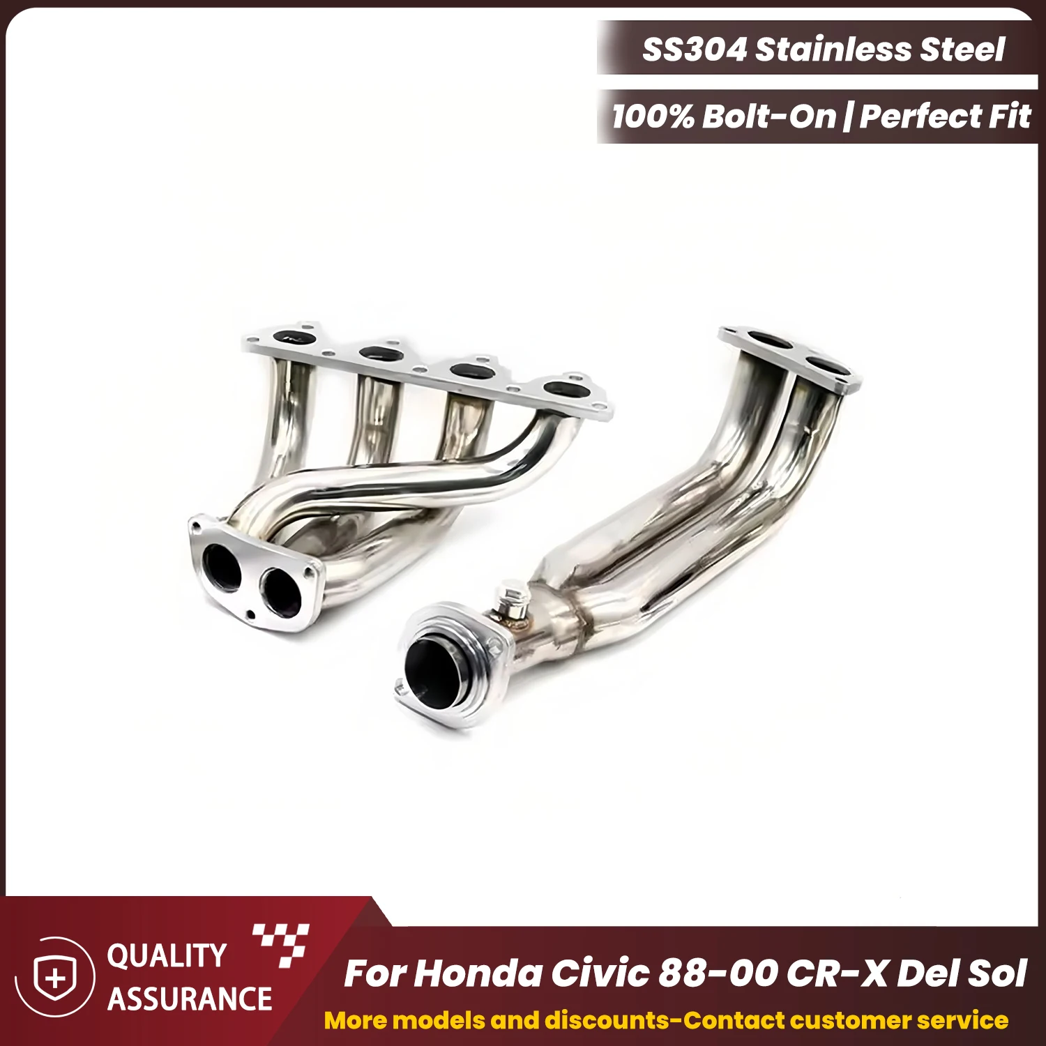 

ECCF Sports Headers For Honda Civic 88-00 CR-X Del Sol Nice Collectr Aggressive Exhaust Sound High Flow Performance Upgrade