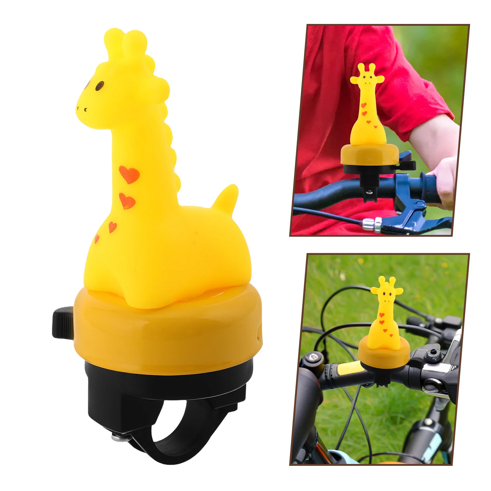 

Loud Crisp Bike Bell for Kids Yellow Toddler Bicycle Bell with Deer Design Universal Mounting Cycling Accessory for Girls Boys
