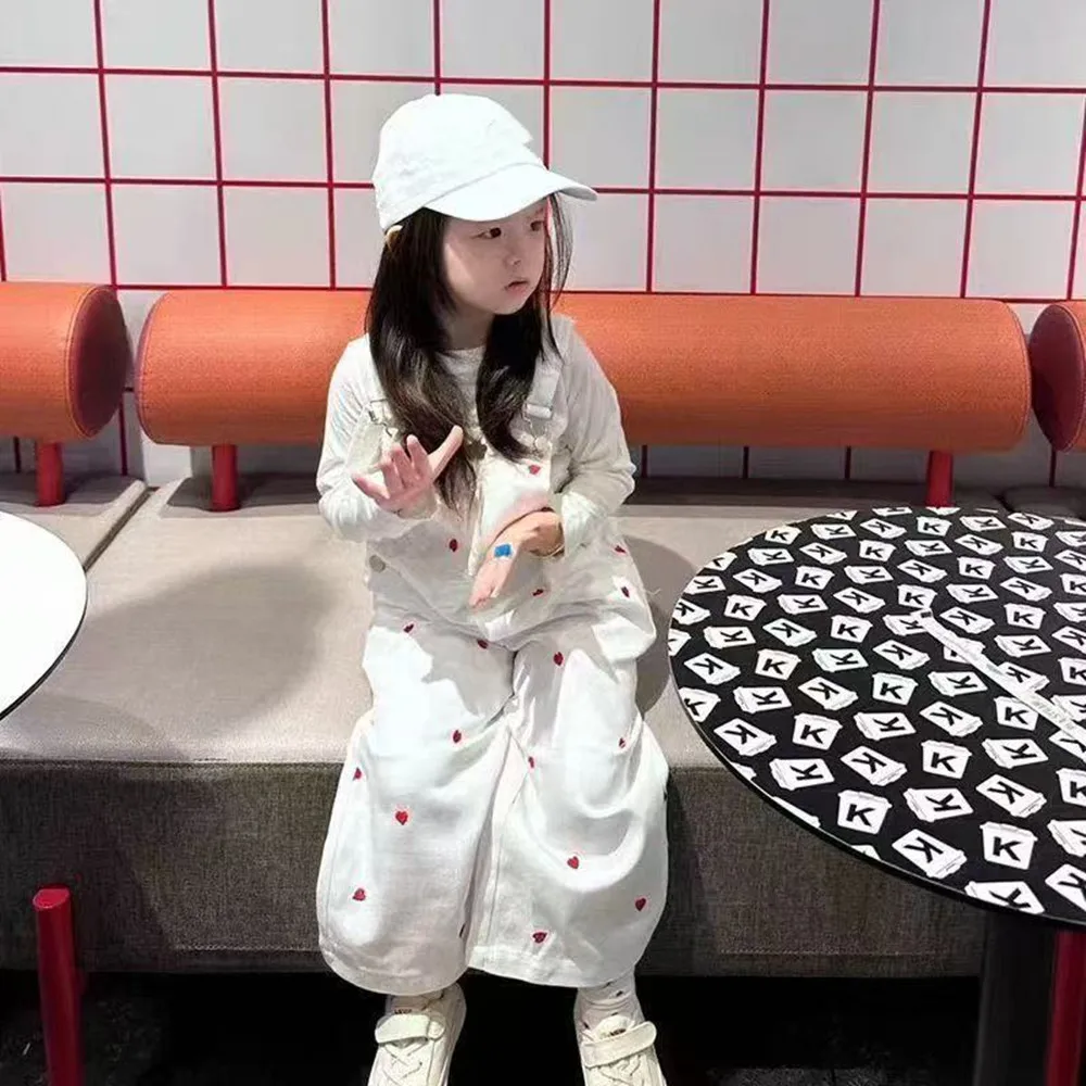2026 New Cute Style Girls Embroidered Wraparound Pants Summer Fashion One-Piece Outfits for Little Girls Trendy Cotton Pants