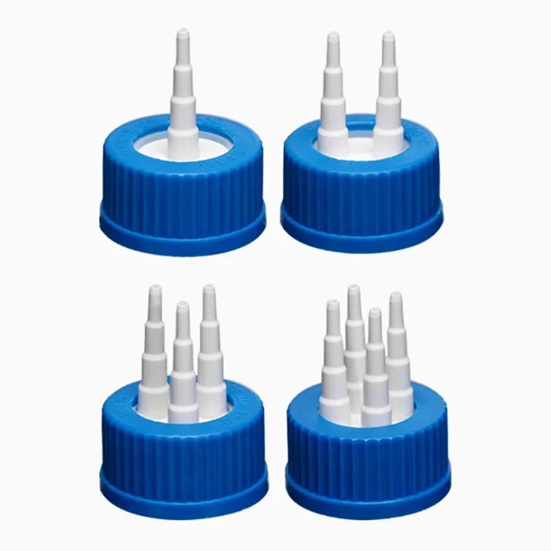 2PCS GL45 plastic feeding bottle cap reactor adapter cap PP reaction bottle cap mobile phase cap