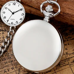 Smooth Pocket Watch Black Silver Gold Bronze Fashion Pendant  Watches Men Women Couple Necklace Clocks Souvenirs Present