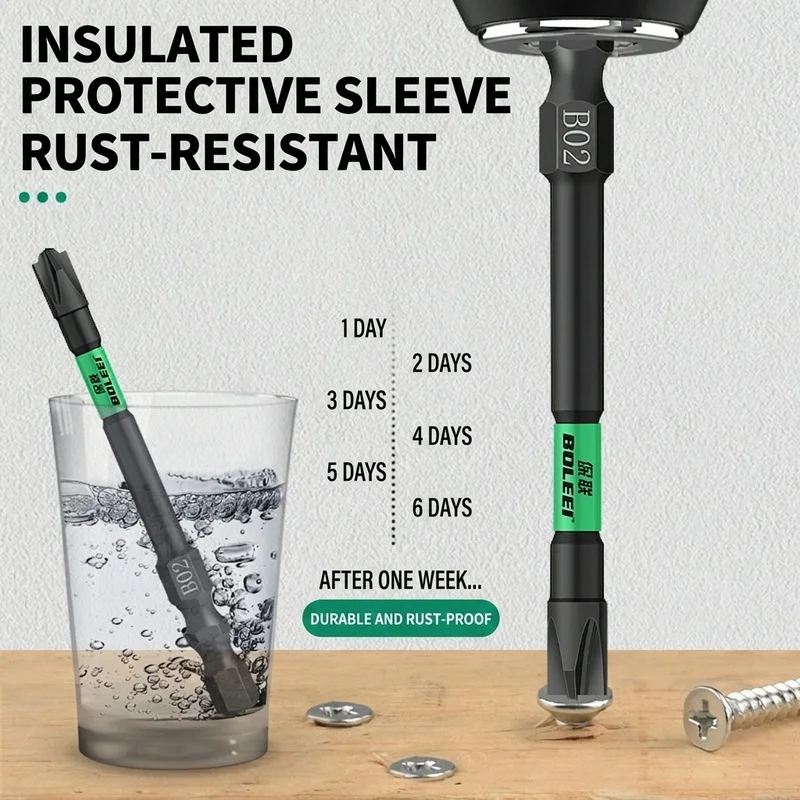 S2 Steel Magnetic Non-slip Crosshead Screwdriver Bits Impact Resistant Bits Electric Screwdriver Holder Household Repair Tools