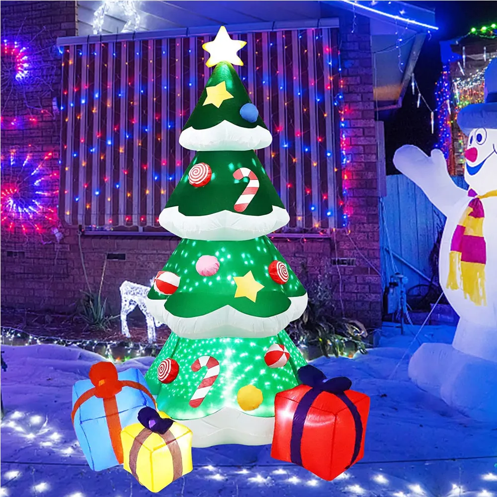 2,1 M/7FT Weihnachten Aufblasbare Weihnachten Baum Mit Led-leuchten Outdoor Ornament Weihnachten Geschenk Party Neue Jahr Innen Dekoration spielzeug – Detail 3