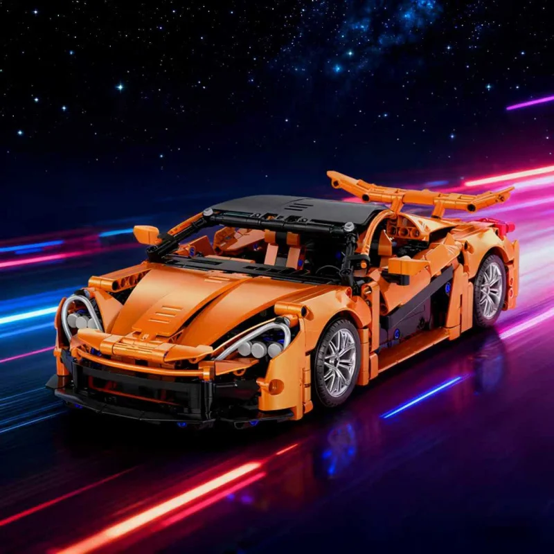 

1:14 Orange Sports Car Building Blocks Set, Suitable for 14+, Challenging Assembled Model, Home Decoration & Gift