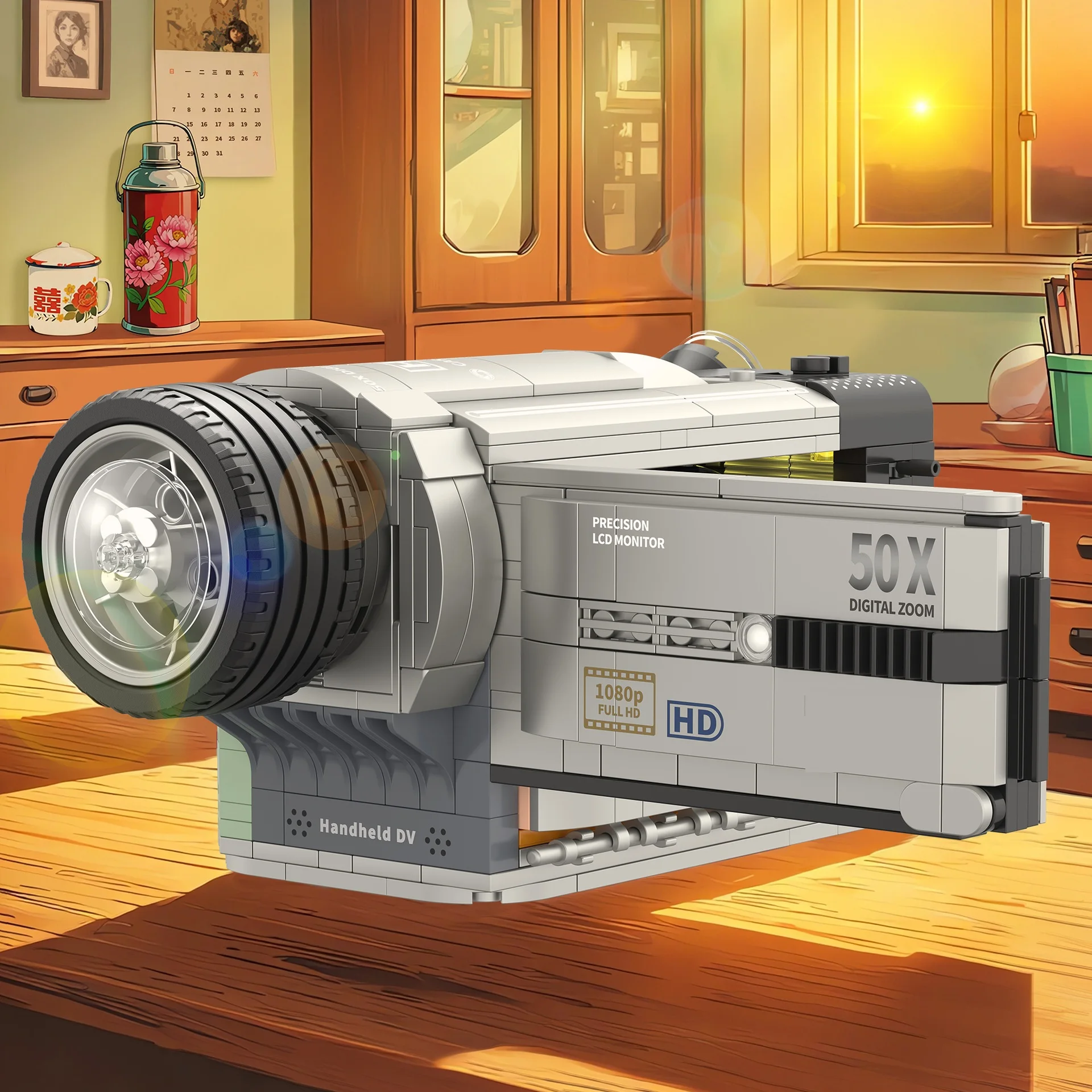 ตัวต่อกล้องถ่ายรูปย้อนยุค 603 ชิ้น ของเล่น MOC สำหรับเด็กชายและเด็กหญิง ของขวัญเสริมพัฒนาการ ประกอบเป็นกล้องวิดีโอ ปริศนาสนุกๆ เรียนรู้อย่างสนุก