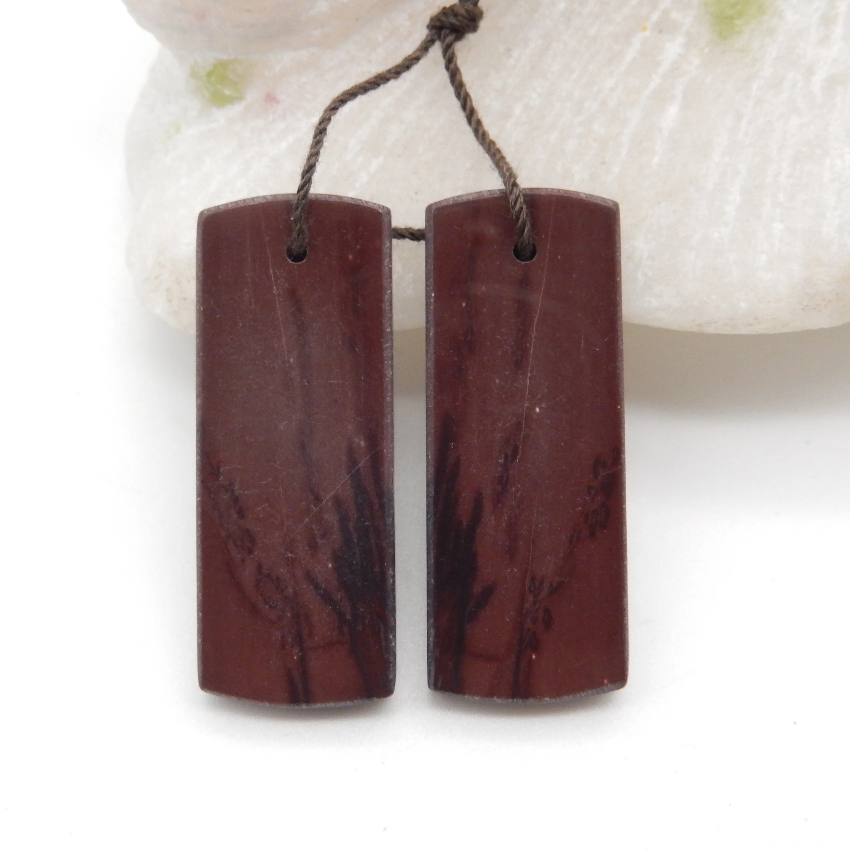 Natural Mookite Jasper Rectangle Fashion Women Earrings Set ,Women's Jewelry Hand-Made DIY Accessories,Birthday Gift