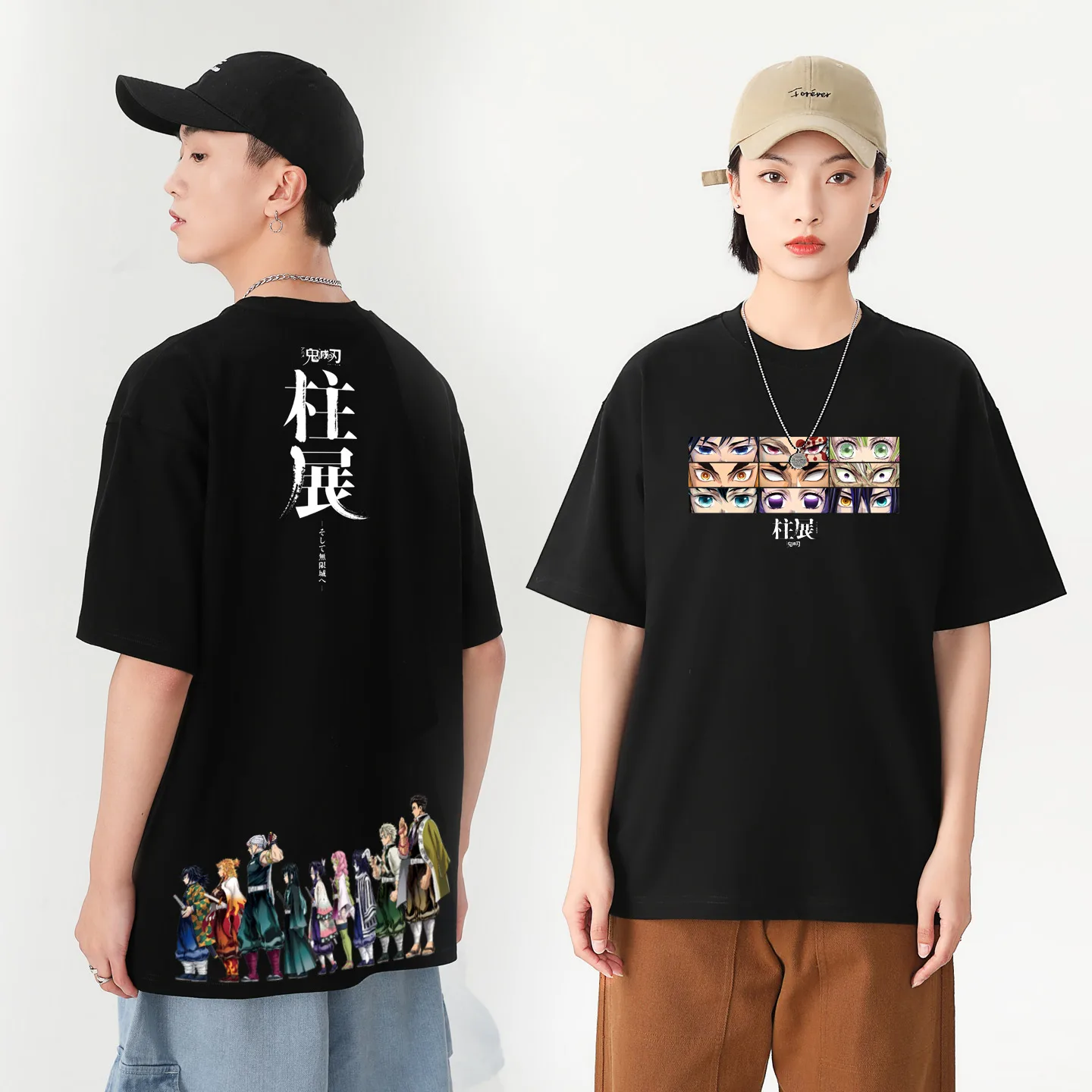 Anime Demon Slayer Peripheral Column Exhibition Joint Unlimited City Theater Edition2025Summer Koszulka męska/damska z czystej bawełny