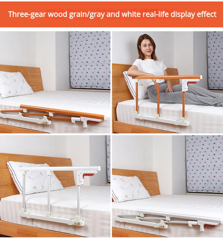 Grade de Proteção para Cama Dobrável de Liga de Alumínio com 3 Grades, Antiderrapante, Antiferrugem, Fácil Instalação, para Camas Planas/Box