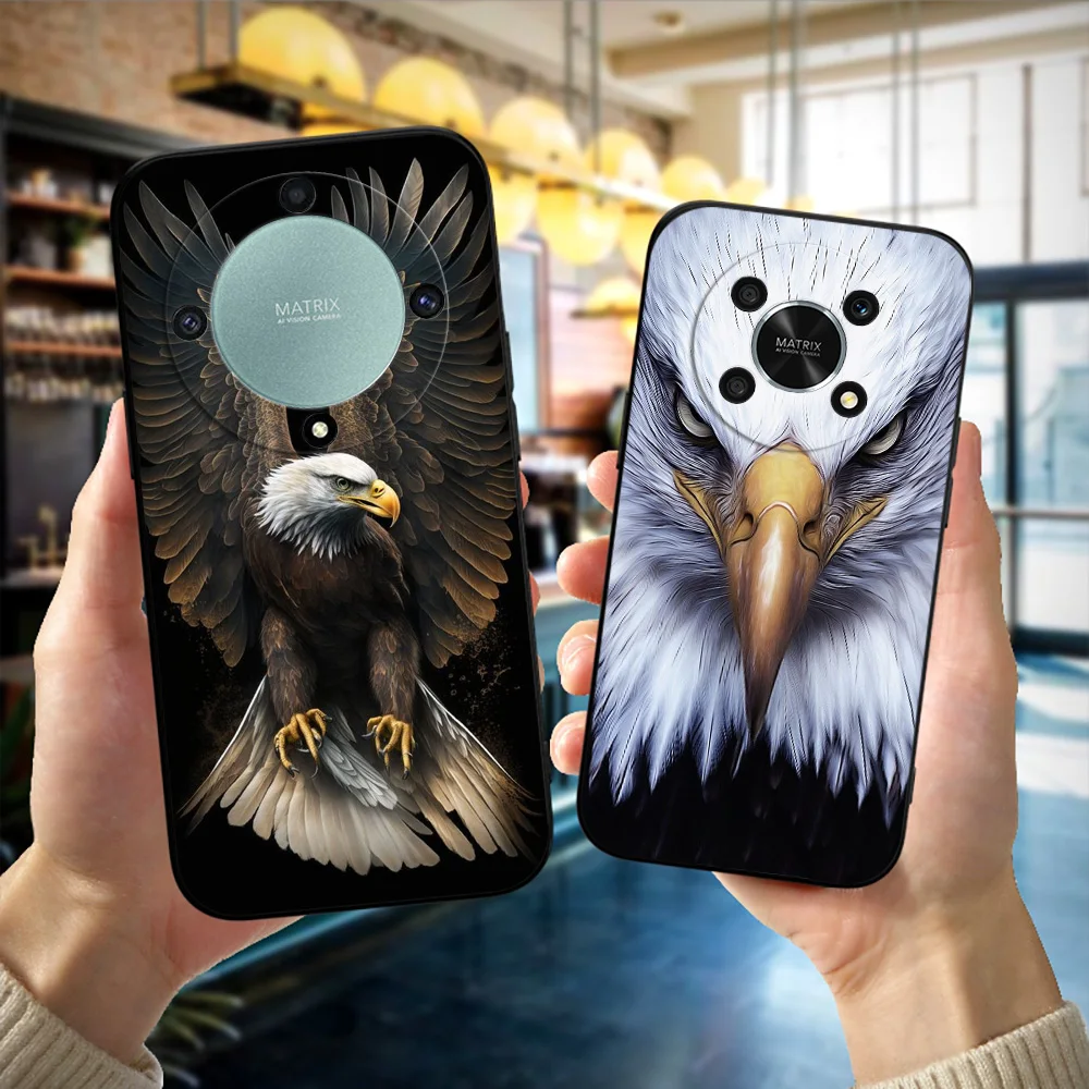 Black tpu Case For Honor 8a Prime 8s 9 10X Lite 9A 9C 9X Premium Pro 9S Case Cover Soaring Eagle