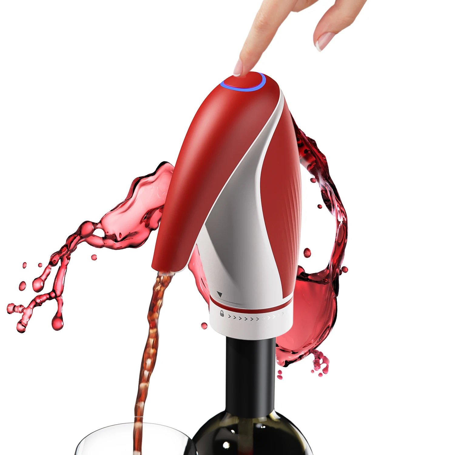 Customizable USB Rechargeable Automatic Electronic Red Wine And Whiskey Aerator Set And The Wine Savant Gifts Decanter Set