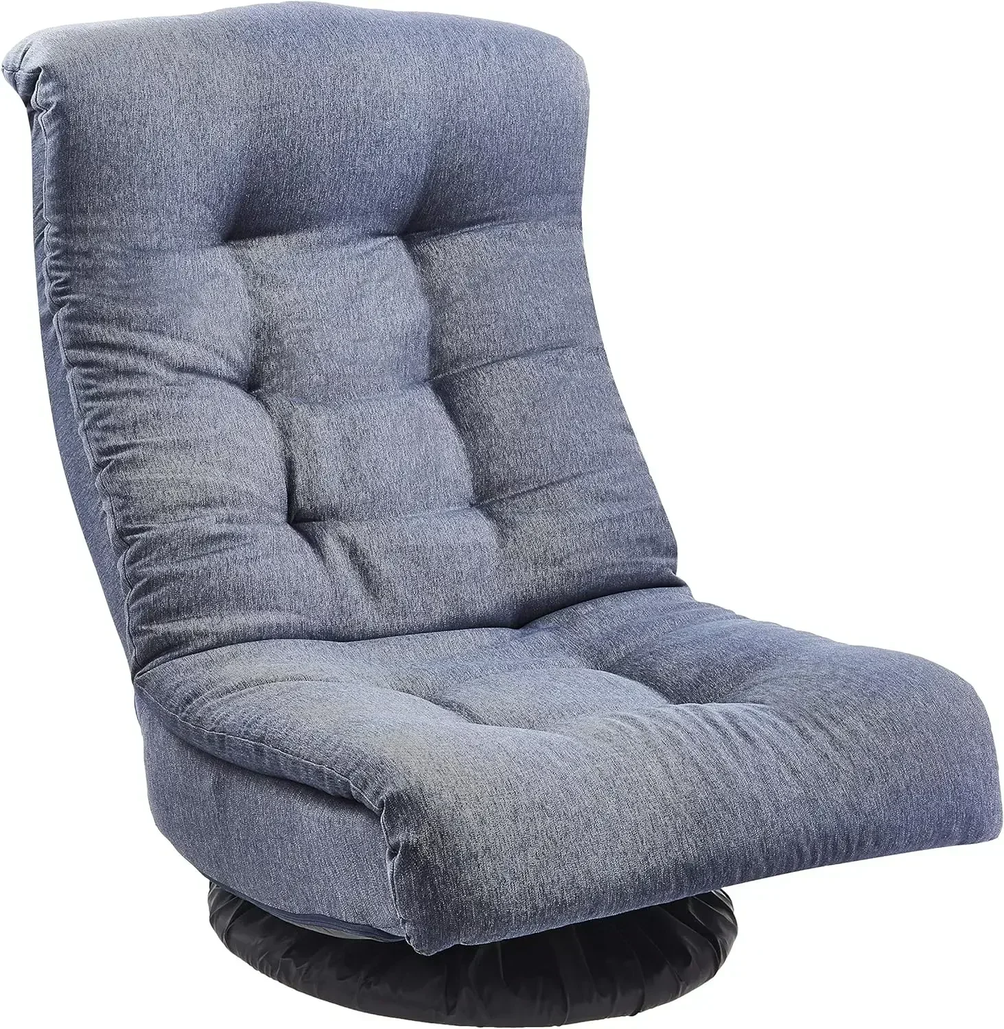 Basics Swivel Foam Lounge Chair - with Headrest, Adjustable, Denim, Blue, 26.3D x 23.5W x 13.7H in