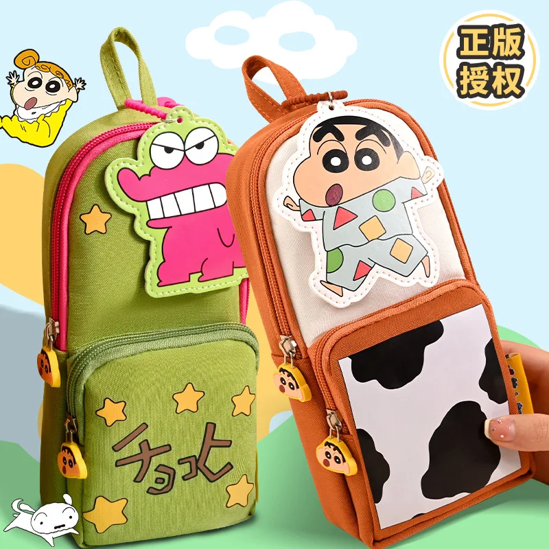 

Сумка для ручек с периферийными канцелярскими принадлежностями Crayon Shin-chan, новая красивая студенческая милая коробка для канцелярских принадлежностей Nohara Shinnosuke большой вместительности