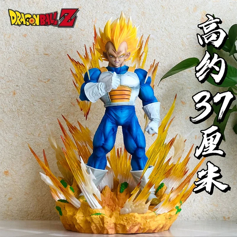 

37cm Dragon Ball Z Anime Figures Cs Vegeta Gk Goku Demonize Super Saiyan Statues Around Anime Scenes Pvc Model Ornament Toy Gift