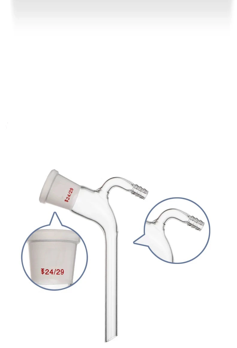 Lab Kirschner Distillation Head, Horn Tube Distillation Elbow Suction Pipe With Spout Shaped Conduit,Vacuum Receiving Tube