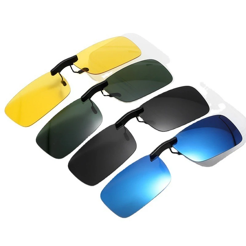 Rimless Flip Up Clip On Sunglasses Men Women Polarized Driving Fishing Cycling Night Vision Glasses Myopia Clip on Eyeglasses