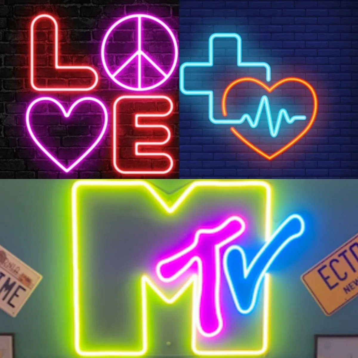 MTV Neon Lights Love LOGO Office Room Corridor Logoled Lights Night Lights Animation Signs KTV DecorativeSigns