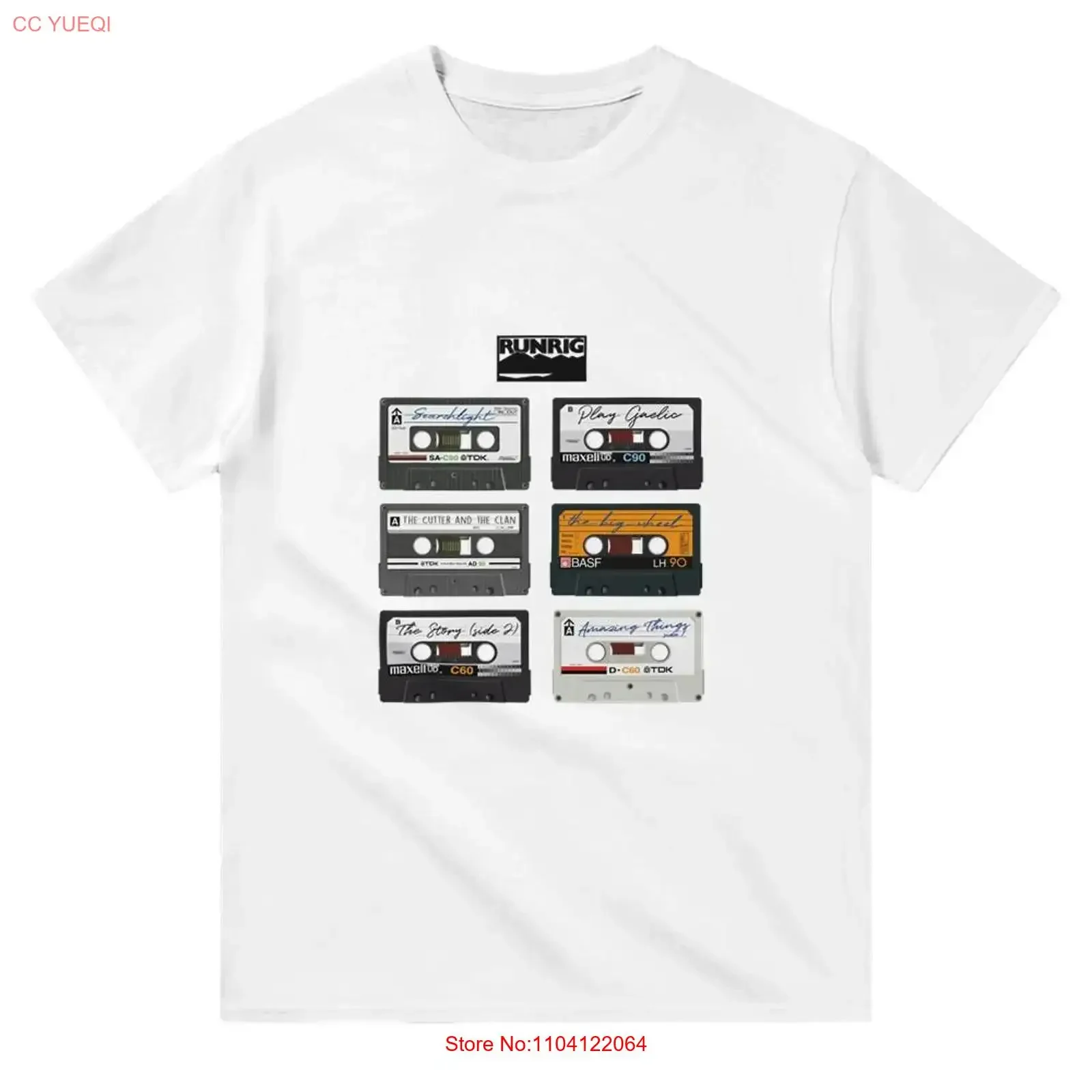 Home taping Runrig T Shirt White vintage Washed fashion Soft Versatile graphic Top For Everyday Wear homme Comfortable