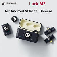Hollyland Lark M2 300m Range Wireless Lavalier Microphone 48KHz 24Bit 10H Worktime Wireless Microphone for Vlog Live Interview