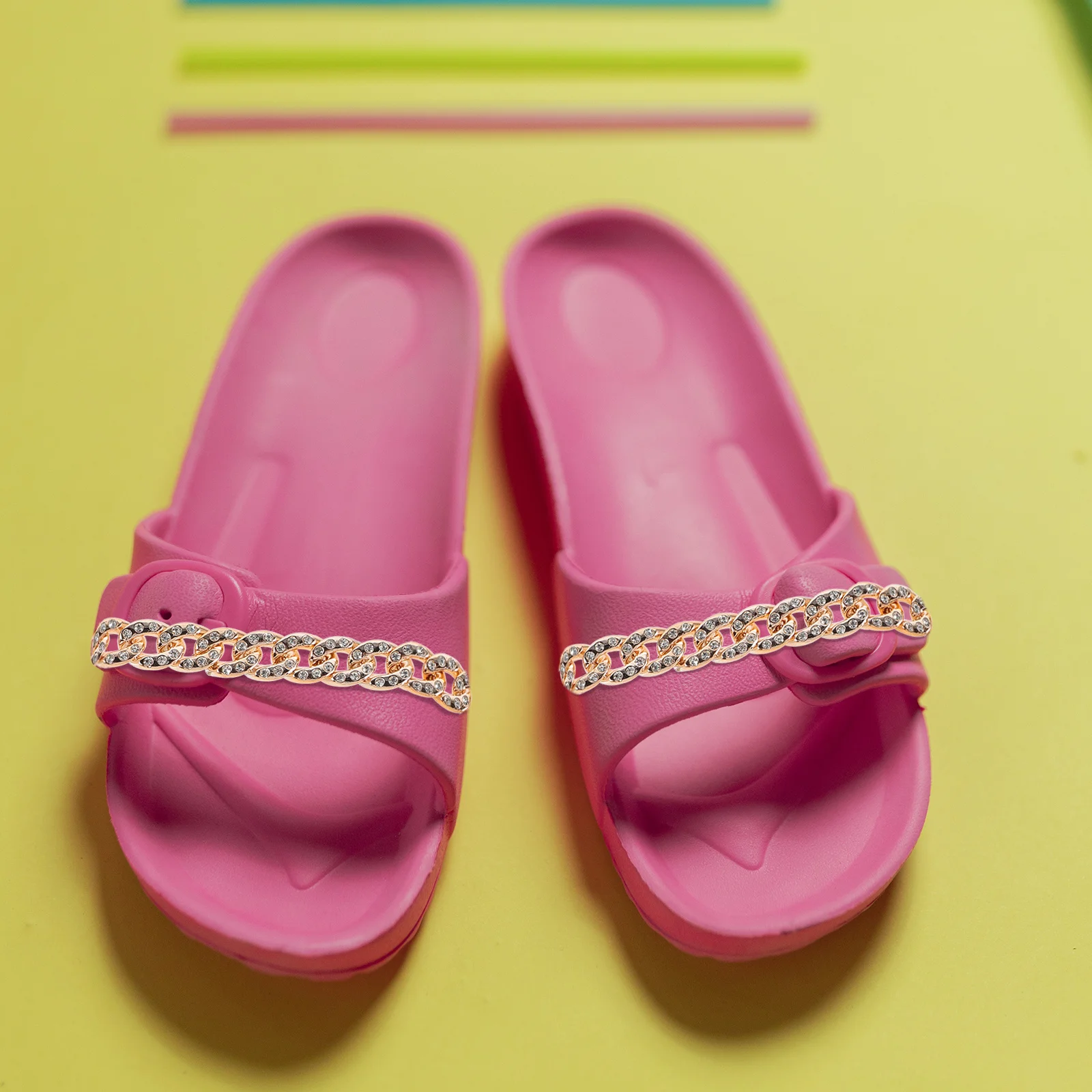 

1Pair Shoe Buckle Decoration Aluminum Alloy Durable Shoe Chains for Sneakers Clogs Sandals with Rhinestone Charm