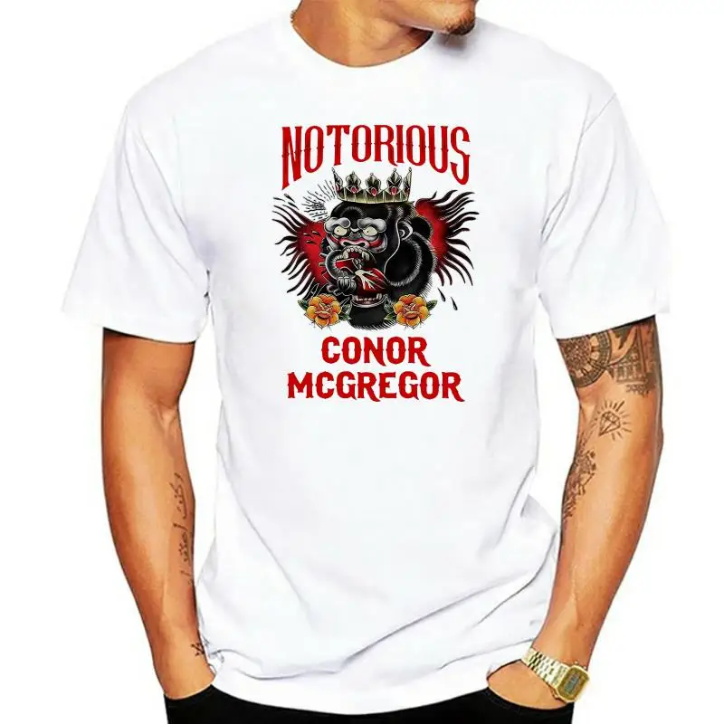 Fight Tee Notorious Conor McGregor Tattoo Black T-Shirt for Men Graphic T-shirt