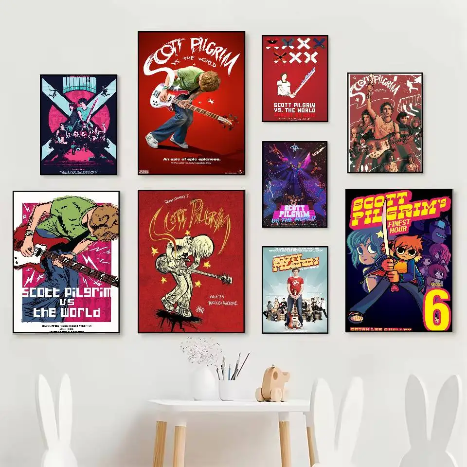 Movie S-Scott Pilgrim VS The World Poster HD posters Self adhesive waterproof ideal for living room bedroom bar decoration