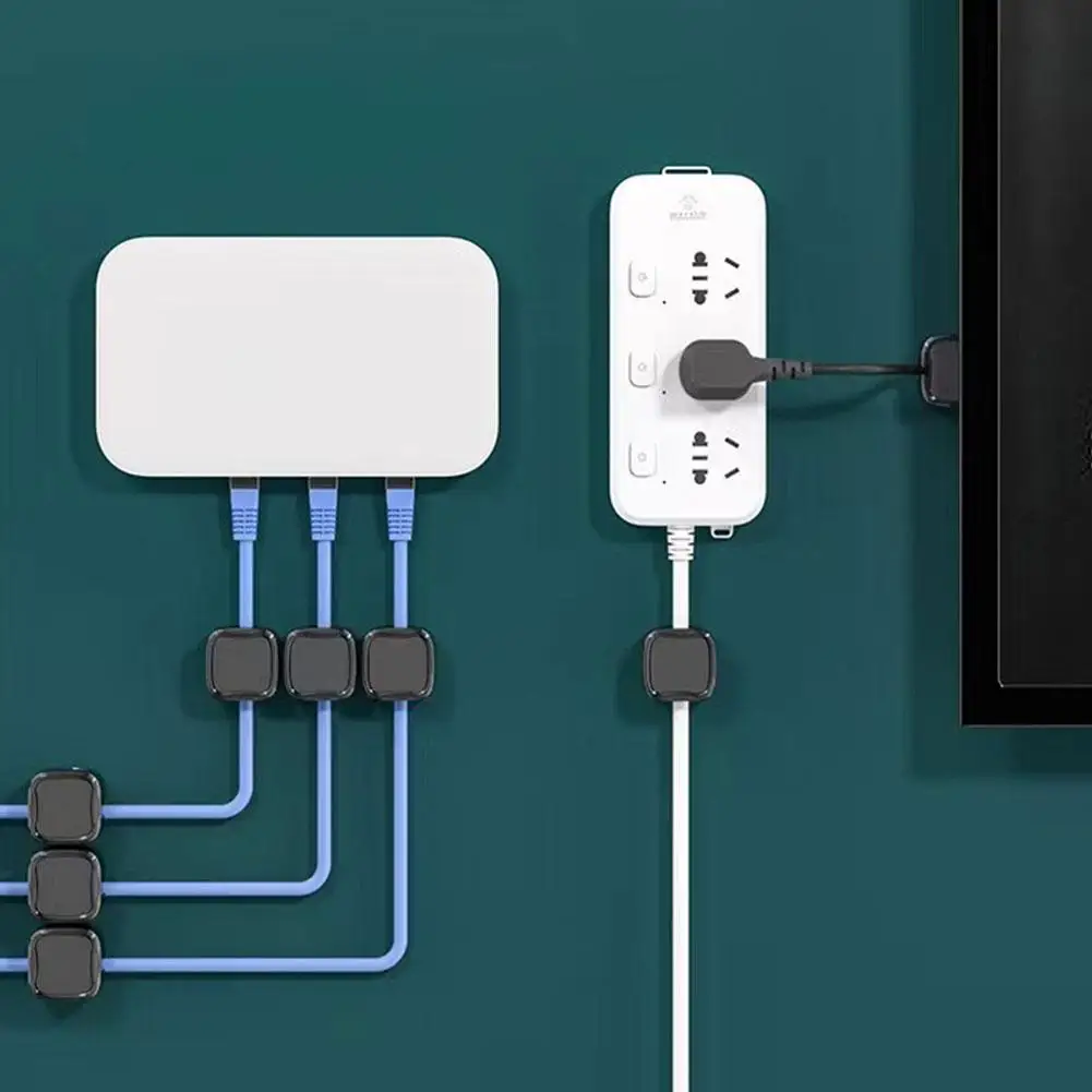 Universal Square Data Cable Storage Line Cable Clips Cable Smooth Adjustable Cord Holder Under Desk Cable Management Wire Keeper