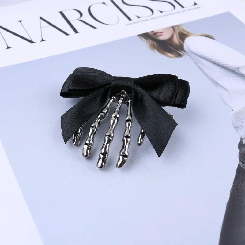 Halloween Bow Skull Clip Skeleton Ghost Hand Bone Hairpin Vintage Punk Gothic Personality Women Girls Hairclips Hair Accessories