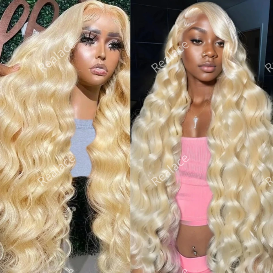 Human Hair Wigs 13x6 Lace Frontal Wig Brazilian 30 40 inches Body Wave 613 Honey Blonde HD Transparent Lace Front Colored Wig