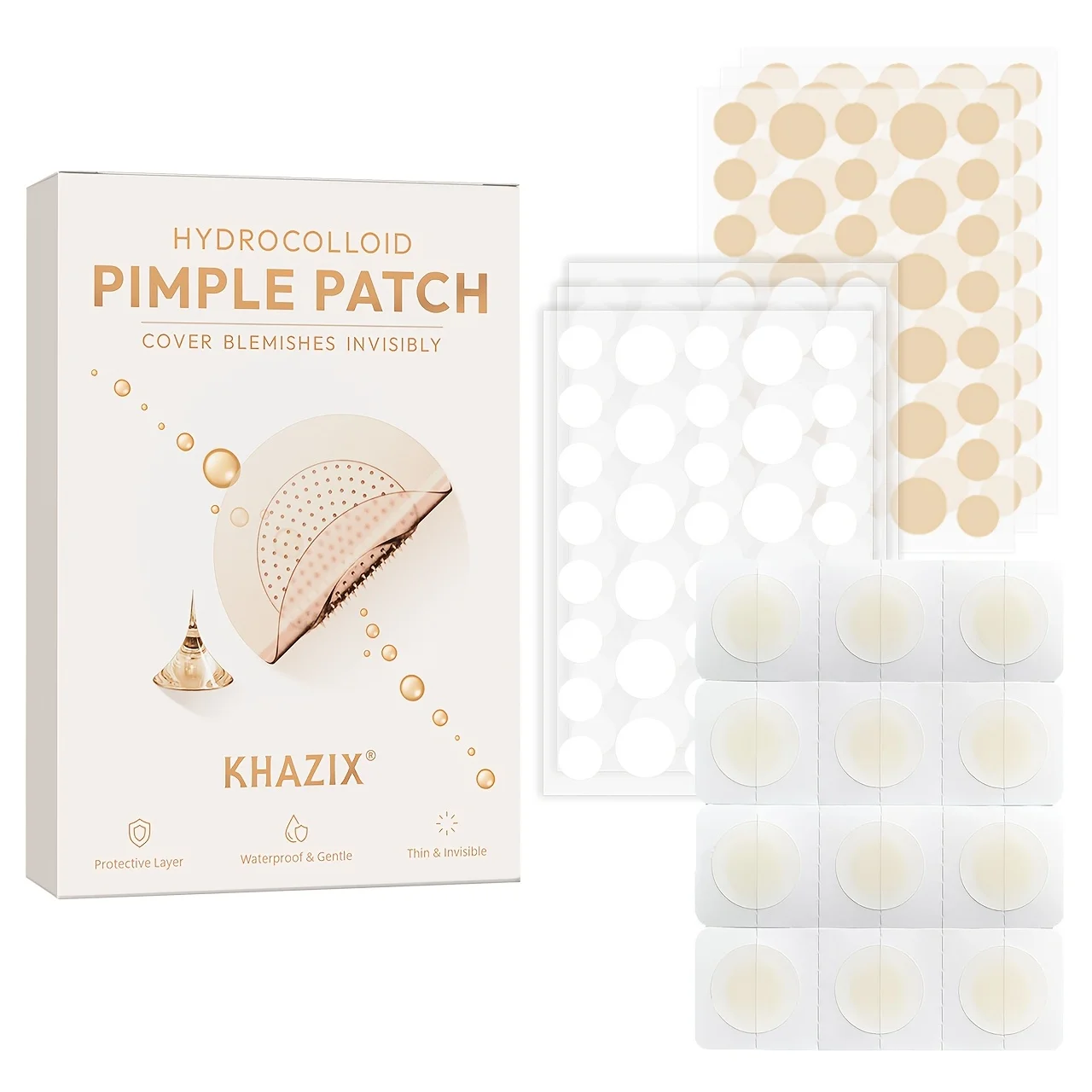 

228PCS Facial hydrogel acne patch, covers pimples and blemishes, water-resistant and low-allergenic.