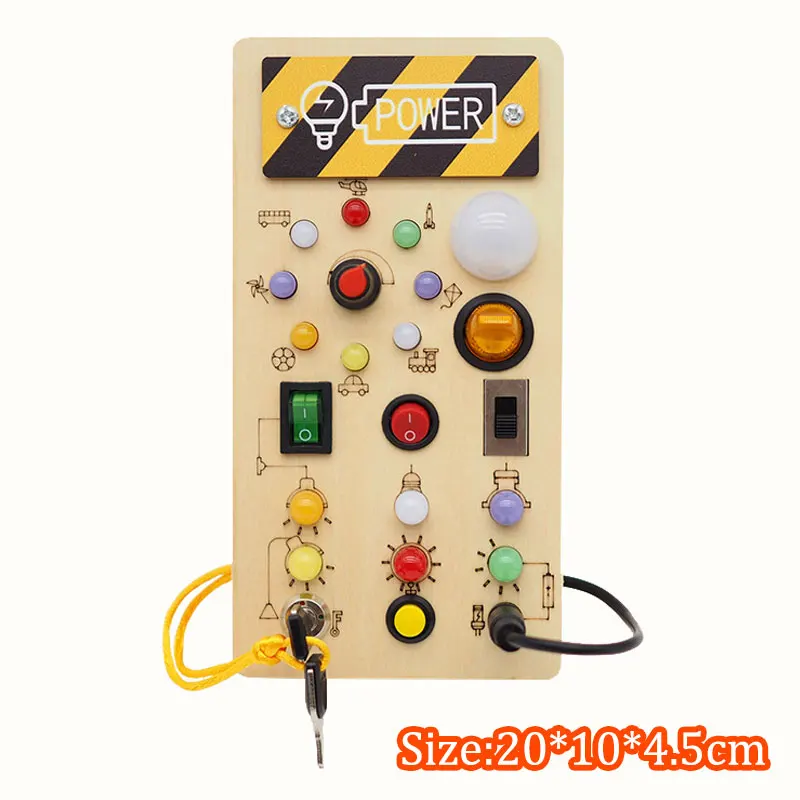 Montessori Drukbord Kinderspeelgoed Led-lichtschakelaar Simuleren Auto Stuurwiel Reisactiviteiten Zintuiglijk spel Educatief speelgoed