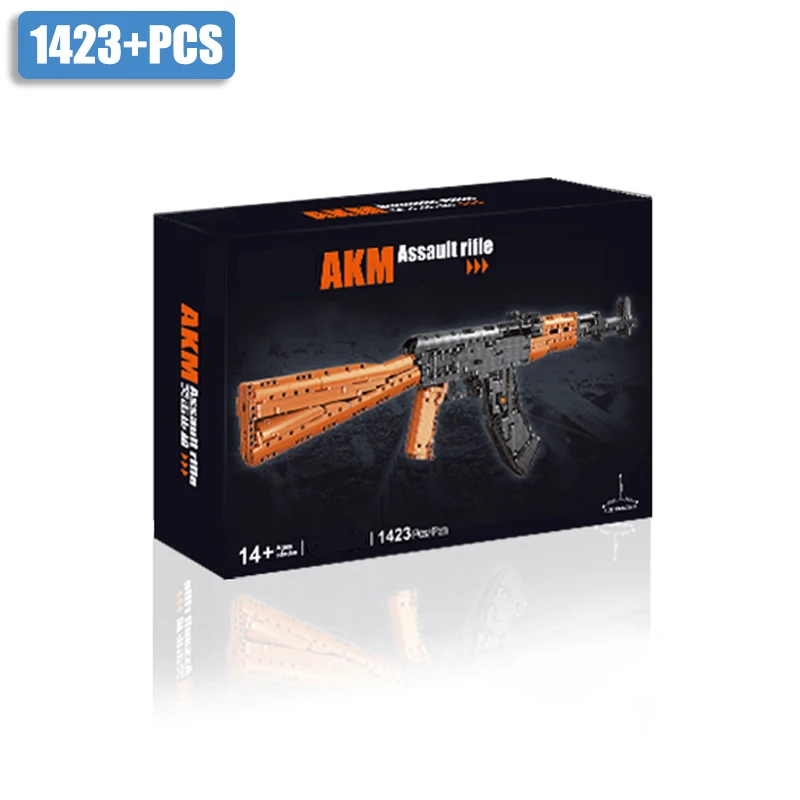 1423-delige AK47 Aanvalsgeweer Bouwstenen Militaire Serie Geweer Educatief Bouwspeelgoed Model Geweer Jongens Cadeau voor de Feestdagen - afbeelding 1