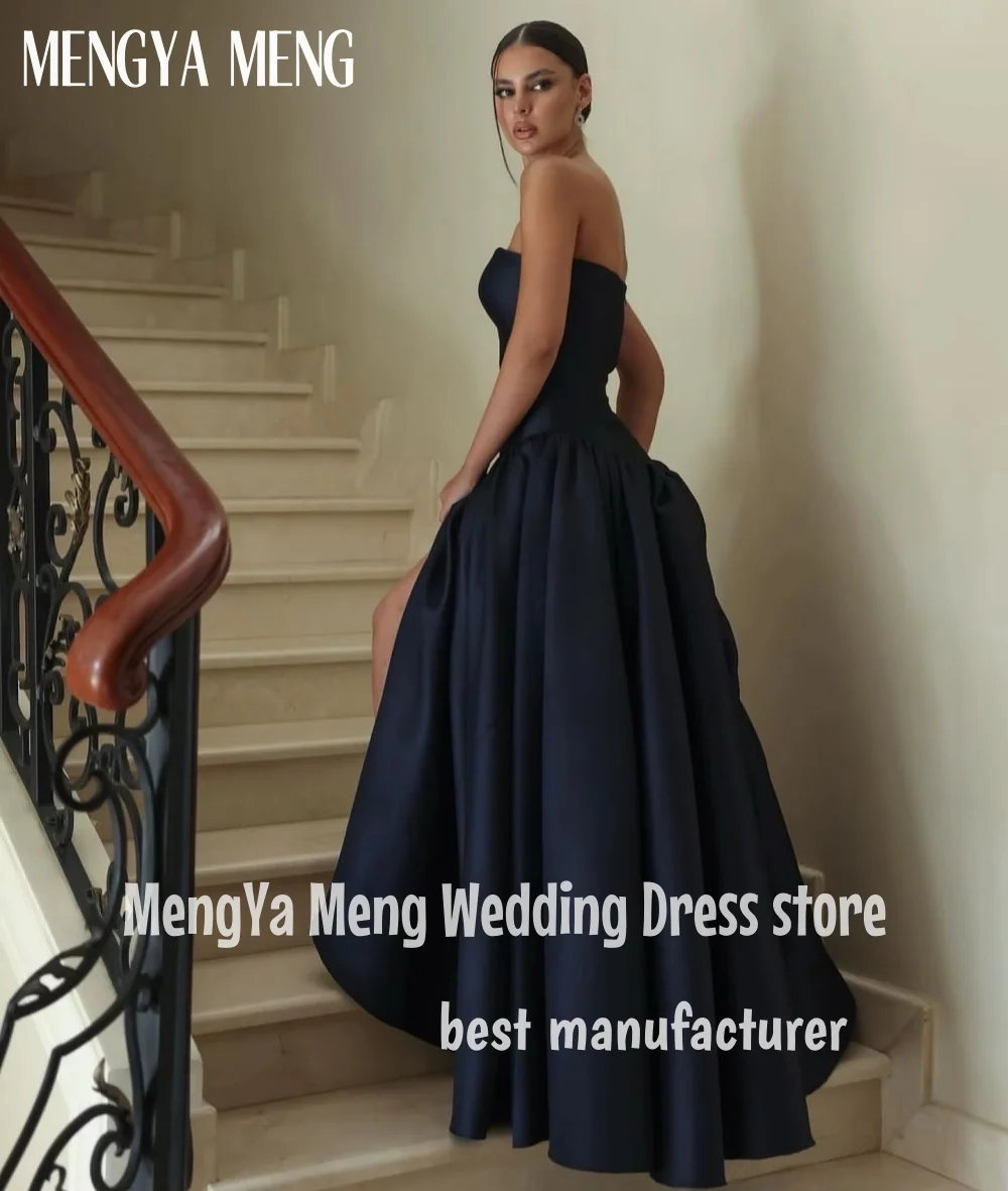 ZHUISHU 맞춤형 사우디 우아한 블랙 댄스 파티 드레스 여성 Strapless a 라인 파티 이브닝 ​​드레스 바닥 길이 특별 행사 가운