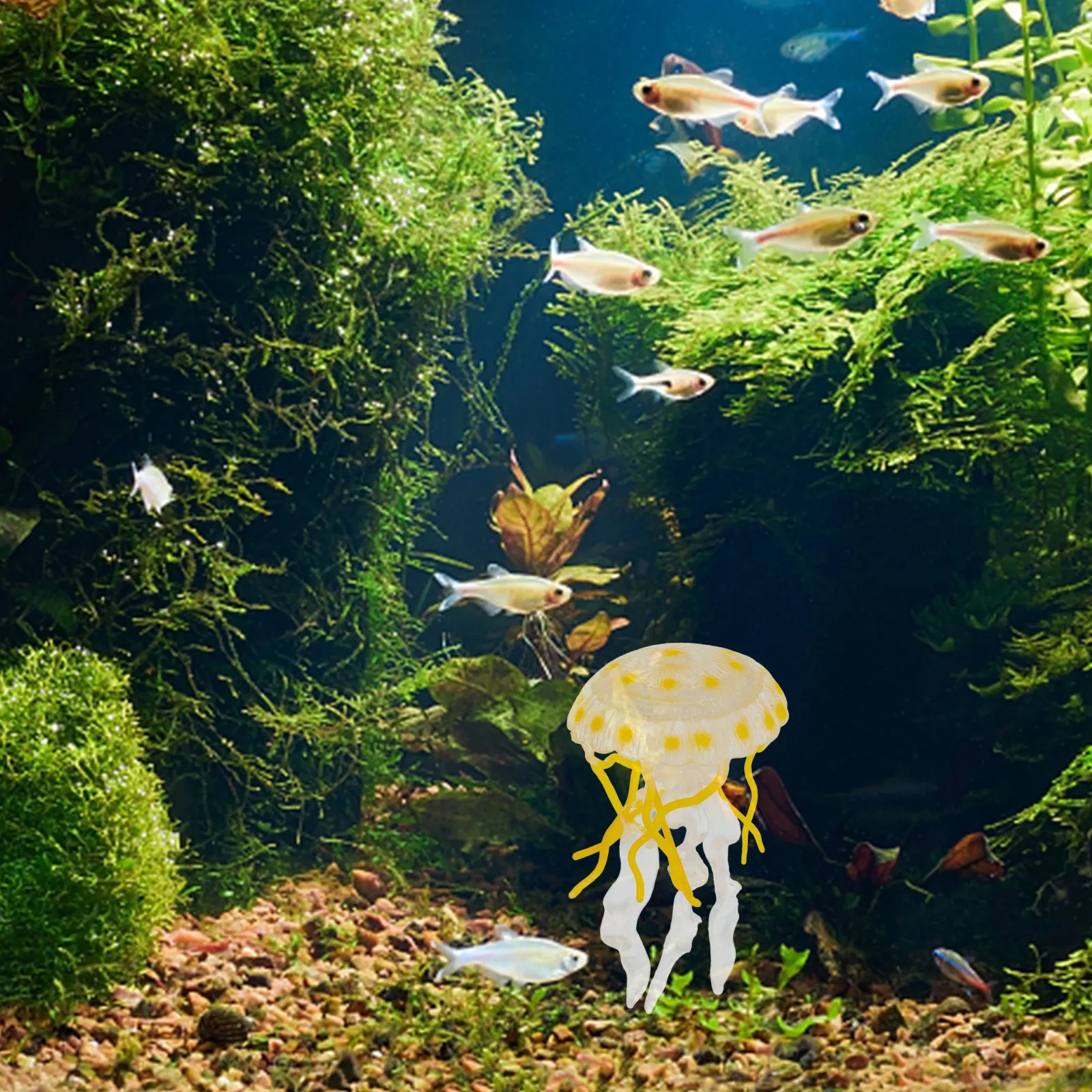

Realistic Jellyfish Simulation Yellow Ocean Animal Decoration Educational Aquarium Fish Tank Ornament Marine Life Cognitive
