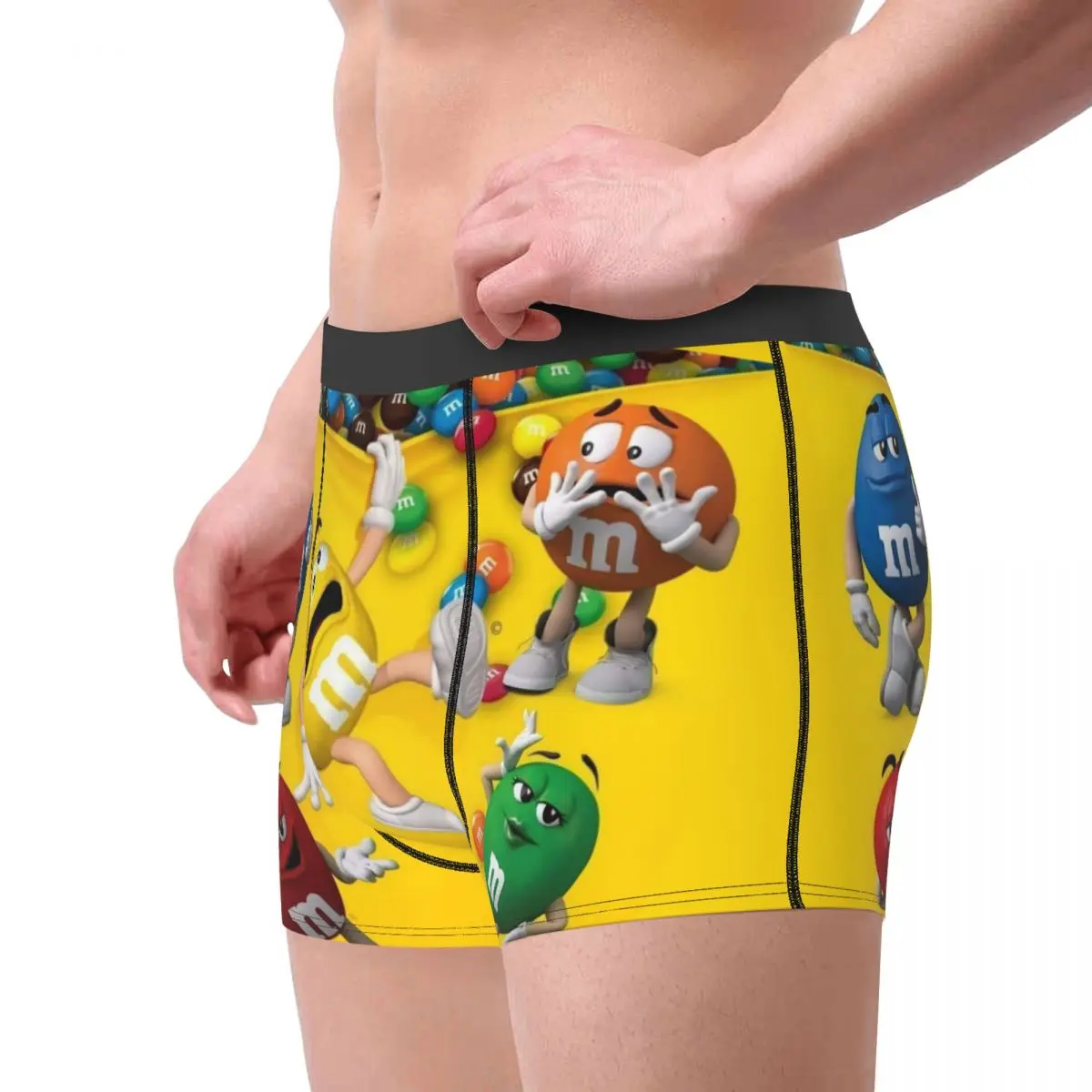 Funny M&M\'s Chocolate Candy Meme Boxers Shorts Panties Men\'s Underpants Breathable Briefs Underwear