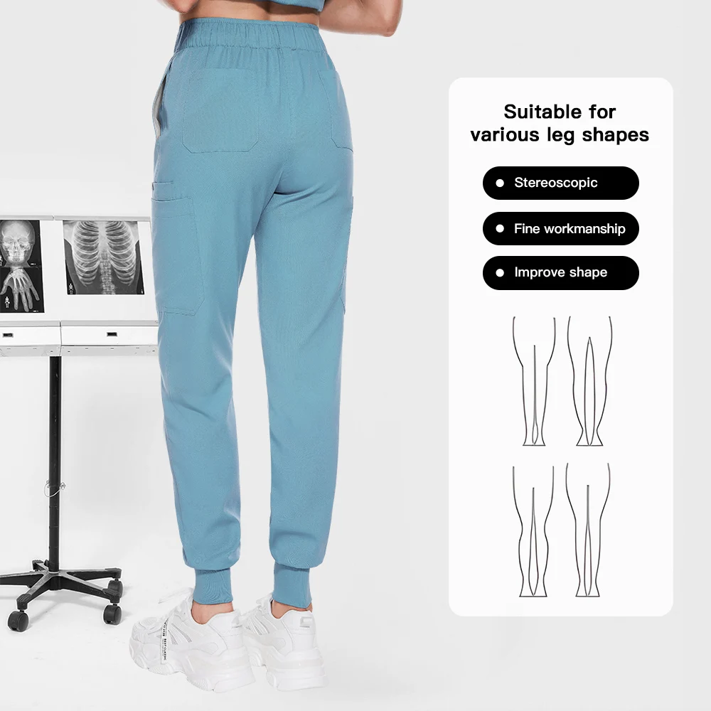 ピュアカラースクラブパンツナースアクセサリー外科ボトムスユニセックスペットドクターとナース制服ワークパンツ医療薬剤師パンツ