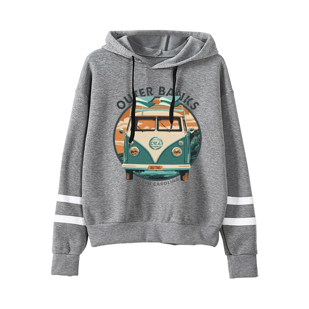 Buitenste Banken Tv-Serie Obx Merch Unisex Pocketless Parallelle Bars Mouw Sweatshirt Heren Dames Hoodie Mode Kleding