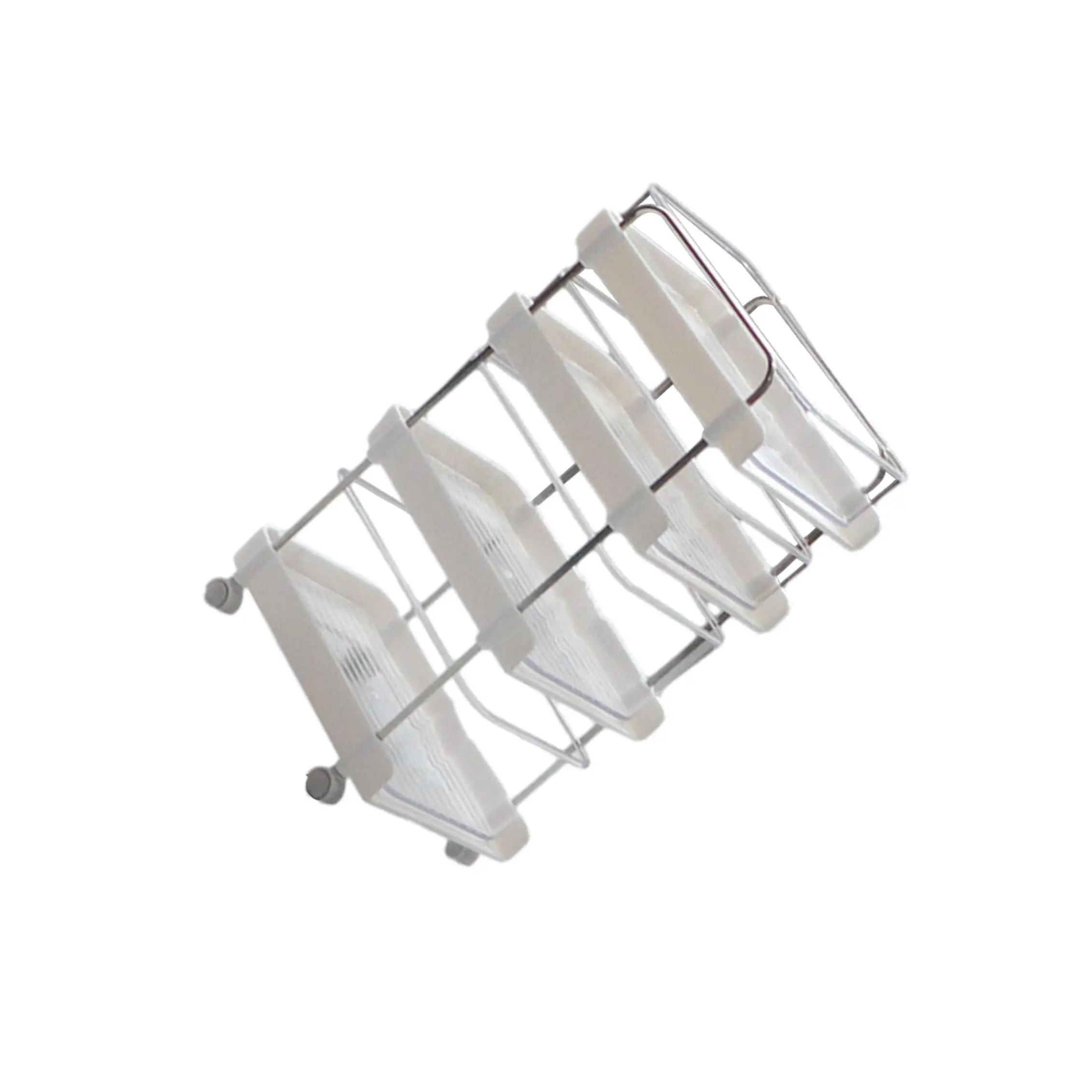 Carrello con rotelle a 4 livelli in miniatura per casa delle bambole 1:6 per progetti fai da te che costruiscono bianco