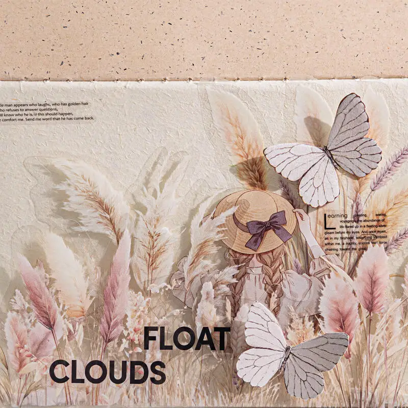 بطاقة عاشق 10 قطعة [سلسلة ريد ويسبر] ملصقات الحيوانات الأليفة الوردي صبغ القصب الكستناء الميدان مارش ريترو ستايل المشهد سكرابوكينغ