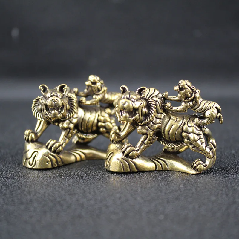 1/2pcs child tigress home office desktop ornament hand handle tiger back tiger ornament
