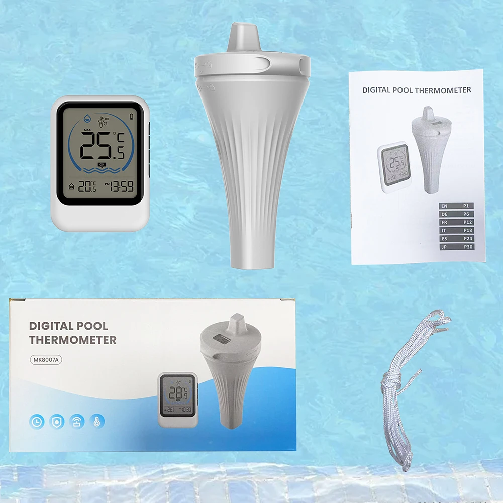 Smart Pool Thermometer IPX7 Waterproof Swimming Pool Thermometer Digital Pool Thermometer for Ice Bath Tub Fishbowl Pond Hot Tub