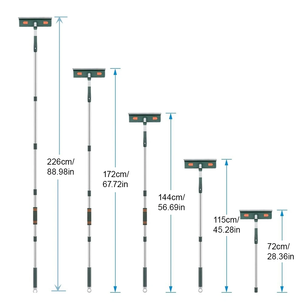 72-226CM Rozszerzone narzędzie do czyszczenia okien Mop do czyszczenia szkła z silikonową skrobakiem Szczotka do czyszczenia okien Narzędzia do czyszczenia gospodarstwa domowego