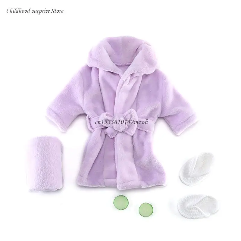 Newborn Bathrobe Outfits with Bath Towel Cucumber Slices Baby Photography Props Outfit Robe Baby Posing Costume Gifts Dropship